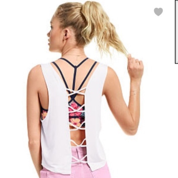 Love Pink Super Soft Crop Tank in Coral SZ Medium - Picture 5 of 5